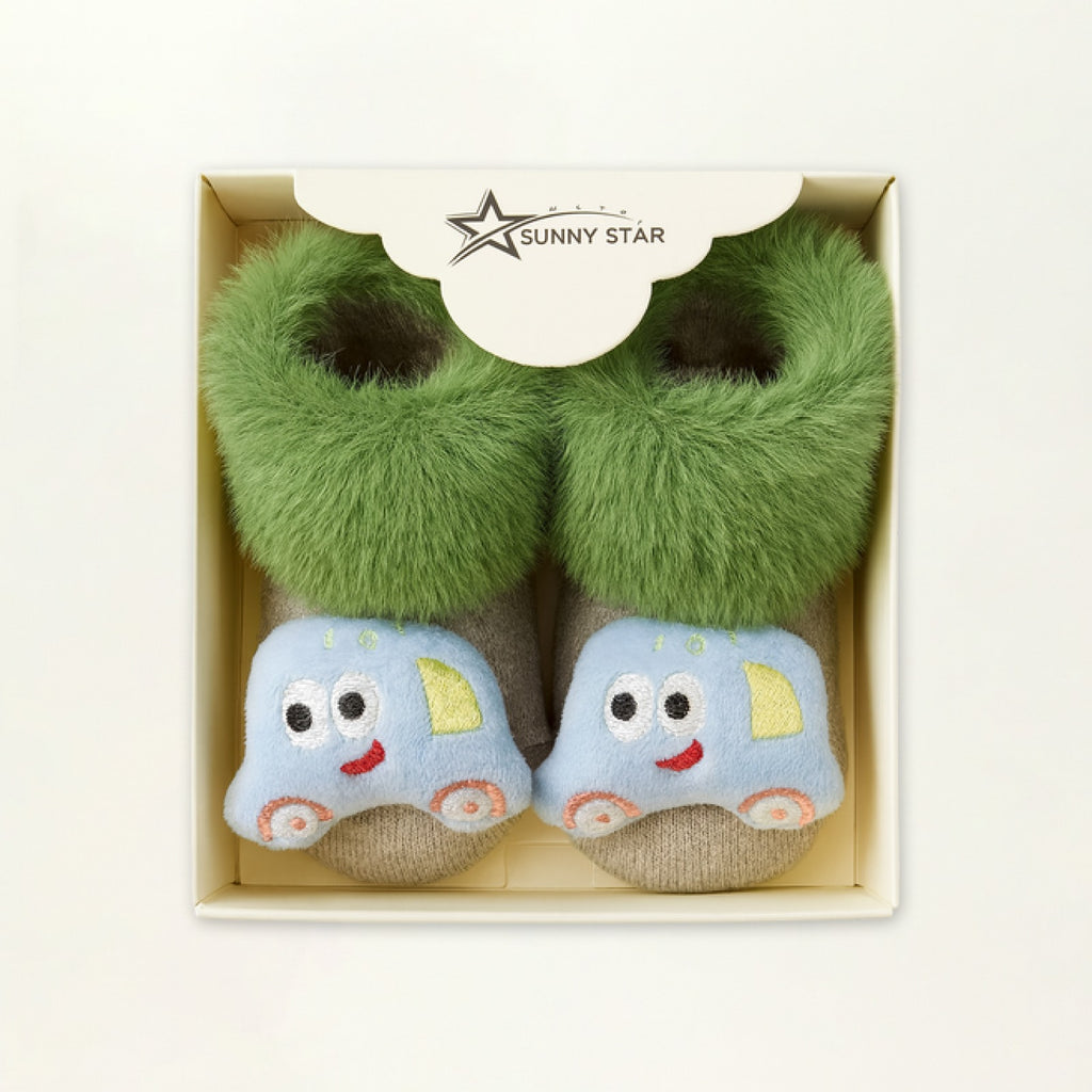 Baby Booties – Infant Soft Socks (Blue Car)