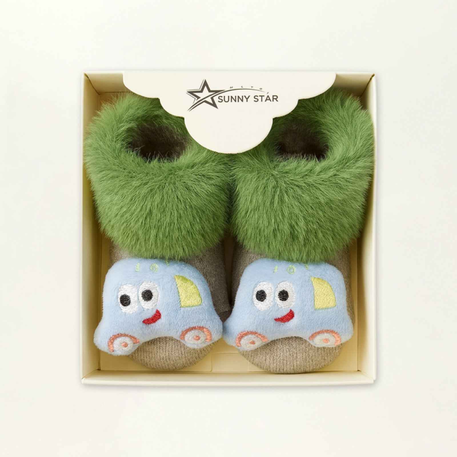 Baby Booties – Infant Soft Socks (Blue Car)