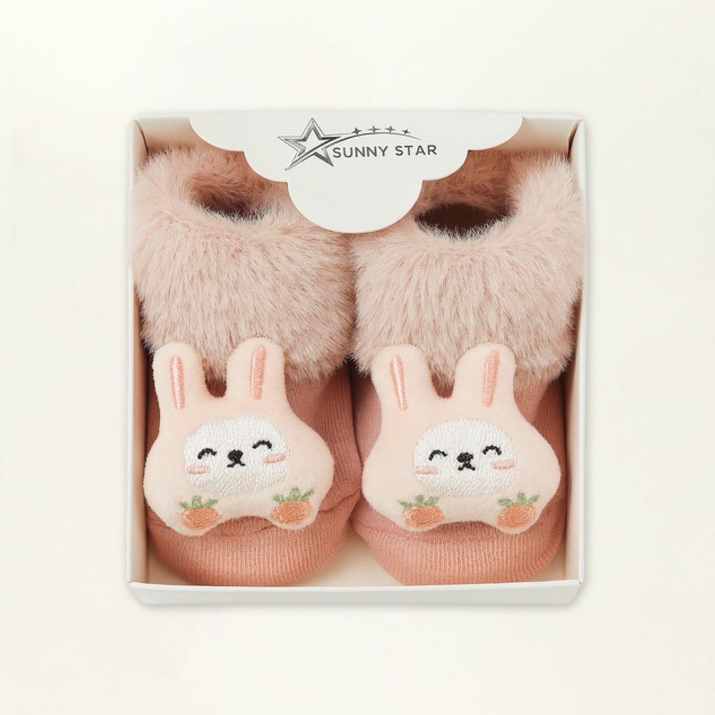 Baby Booties – Infant Soft Socks (Peach Bunny)