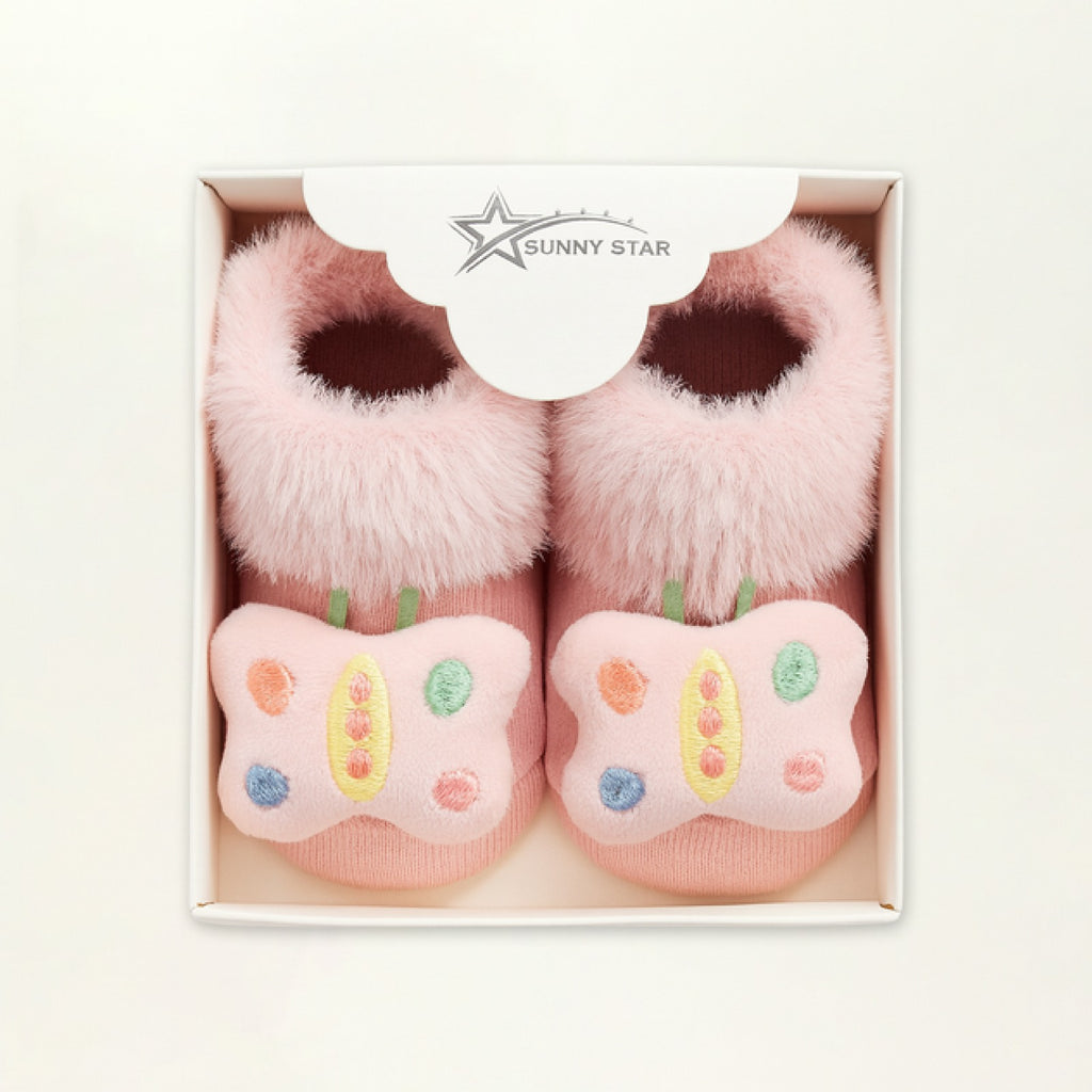 Baby Booties – Infant Soft Socks (Pink Butterfly)