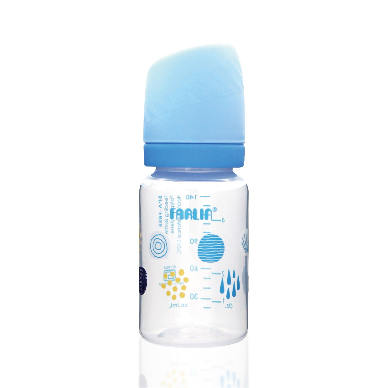 Farlin 140ml Standard Neck Baby Feeding Bottle with Anti-Colic Silicone Nipple (0M+)