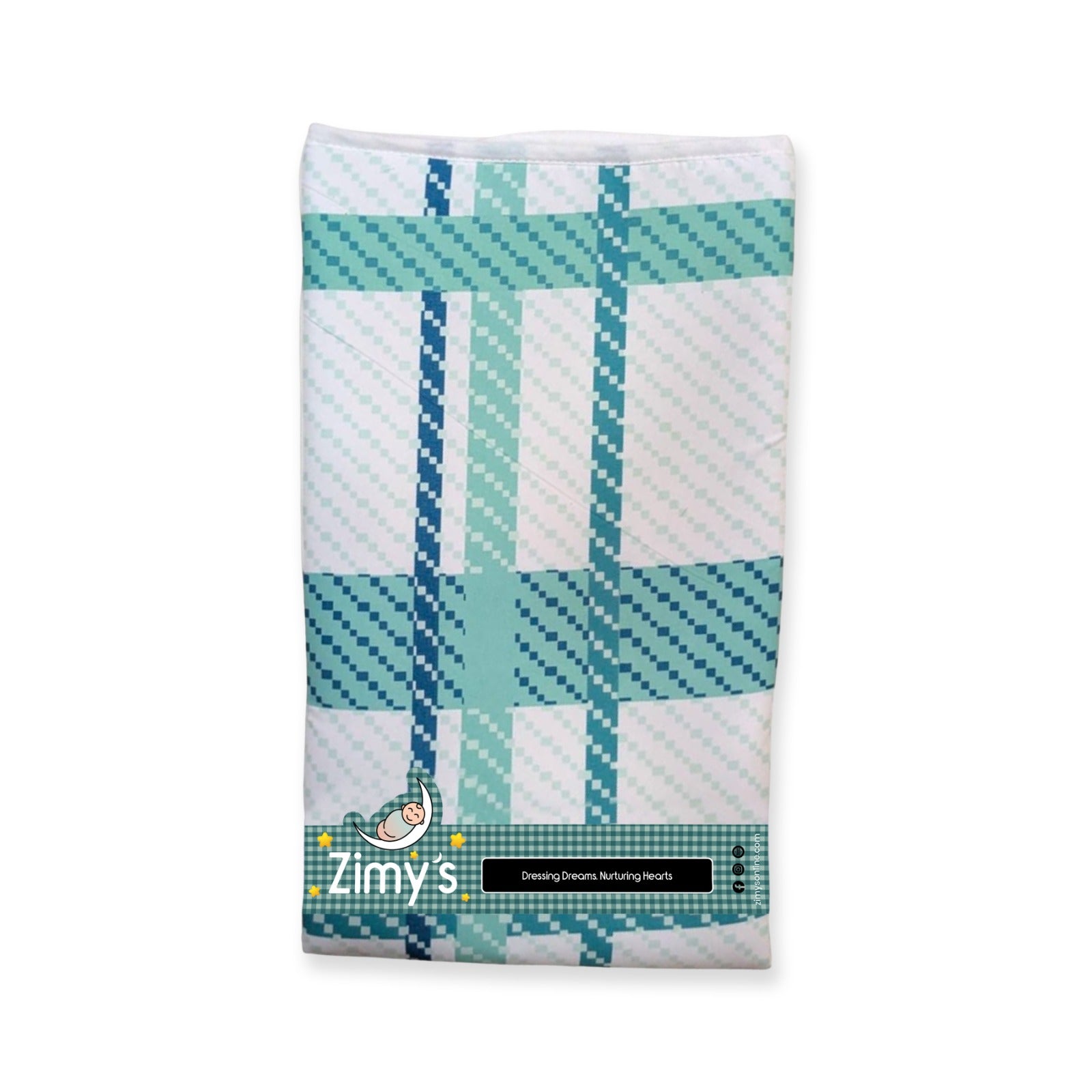 Waterproof Diaper Changing Sheet – Blue & Green Plaid  (22x28 Inches)