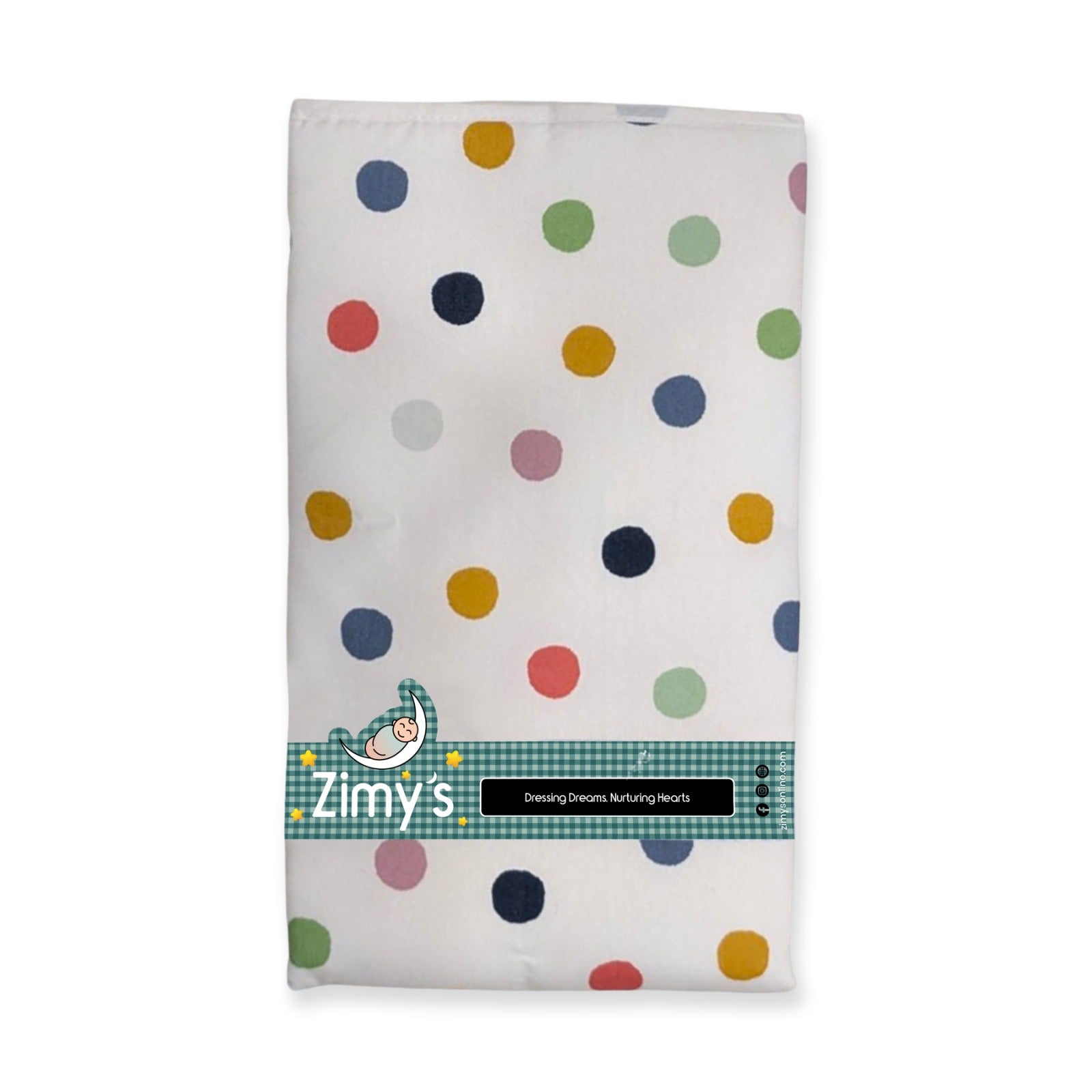 Waterproof Diaper Changing Sheet – Multicolor Polka Dot (22x28 Inches)