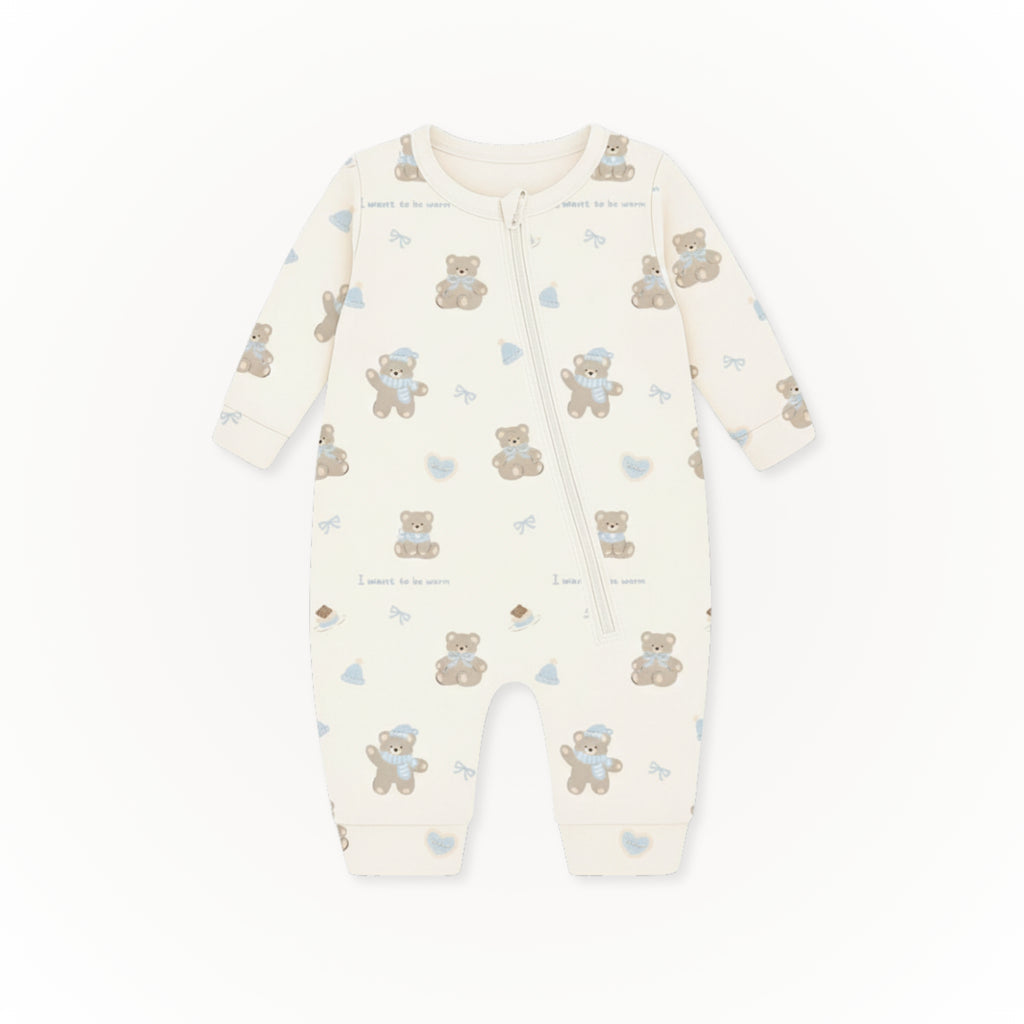 Warm Bear - Fleece Zipper Romper