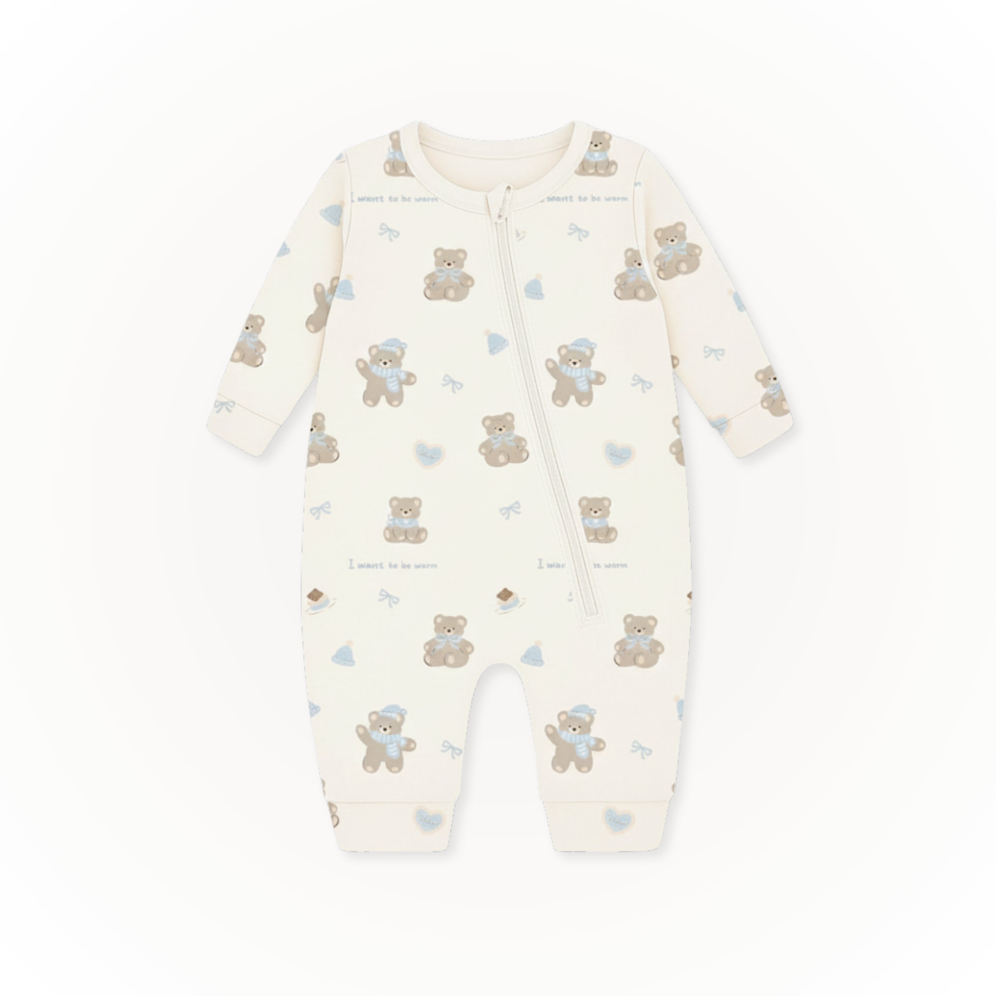 Warm Bear - Fleece Zipper Romper