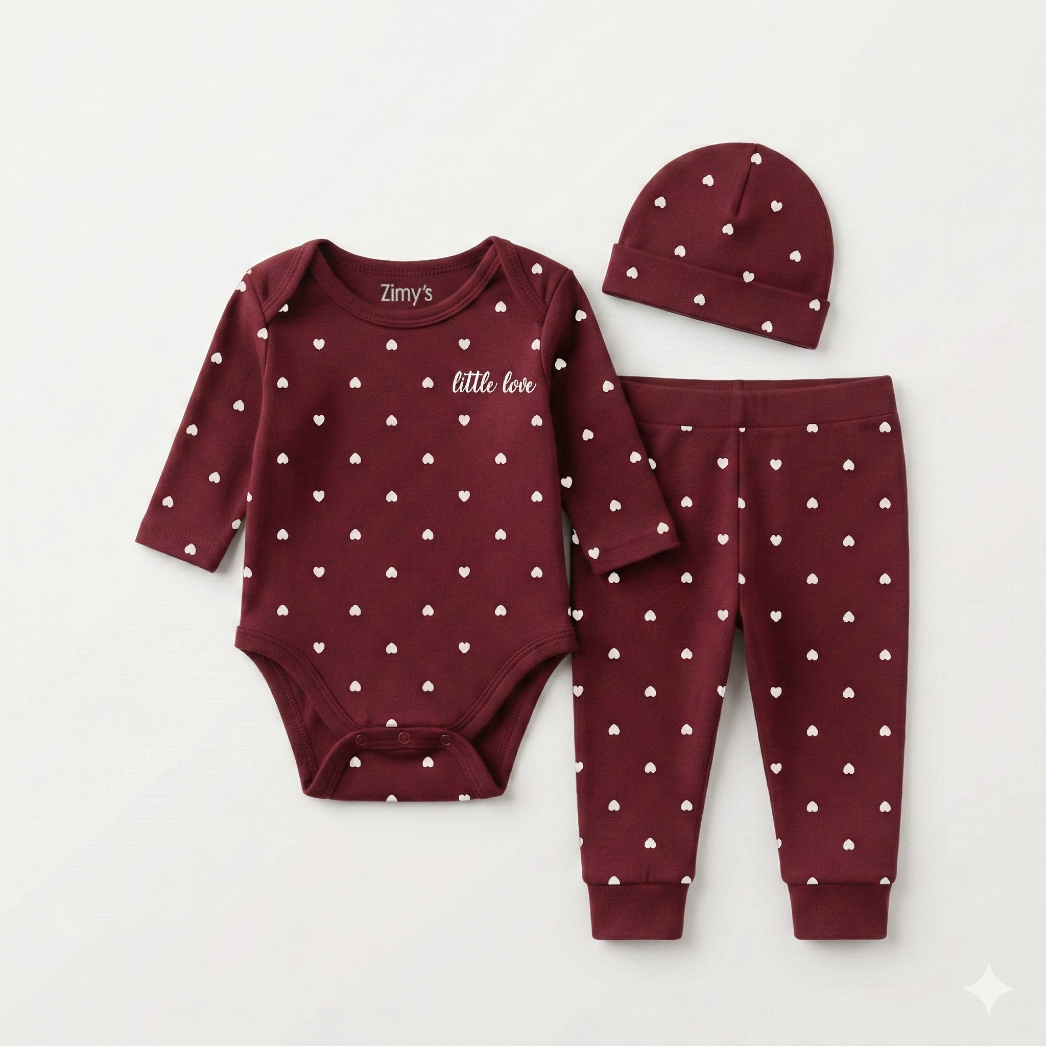 Lil Hearts 3-Piece Bodysuit Set