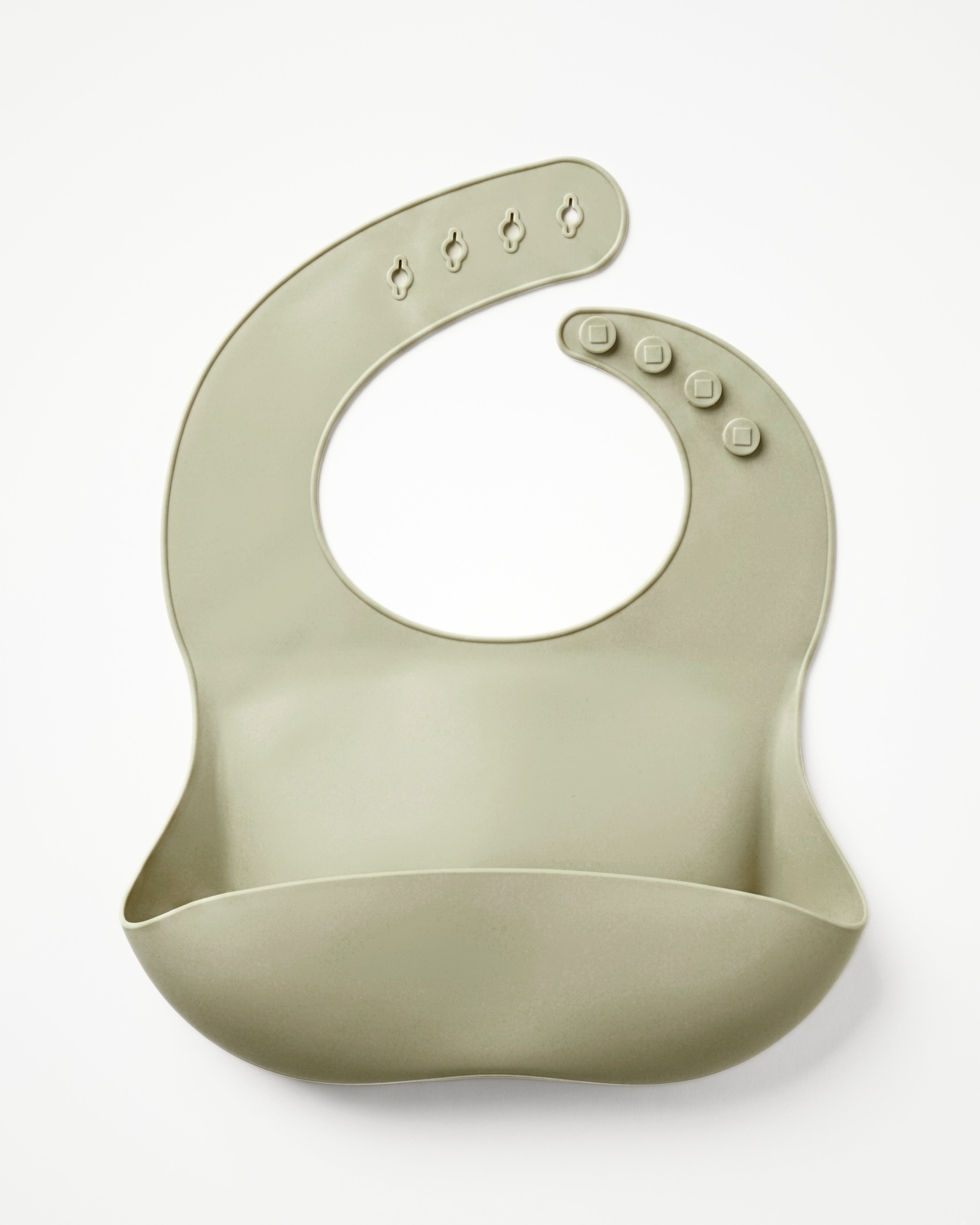 Adjustable Food-Grade Silicone Bib - BPA-free - Olive Green