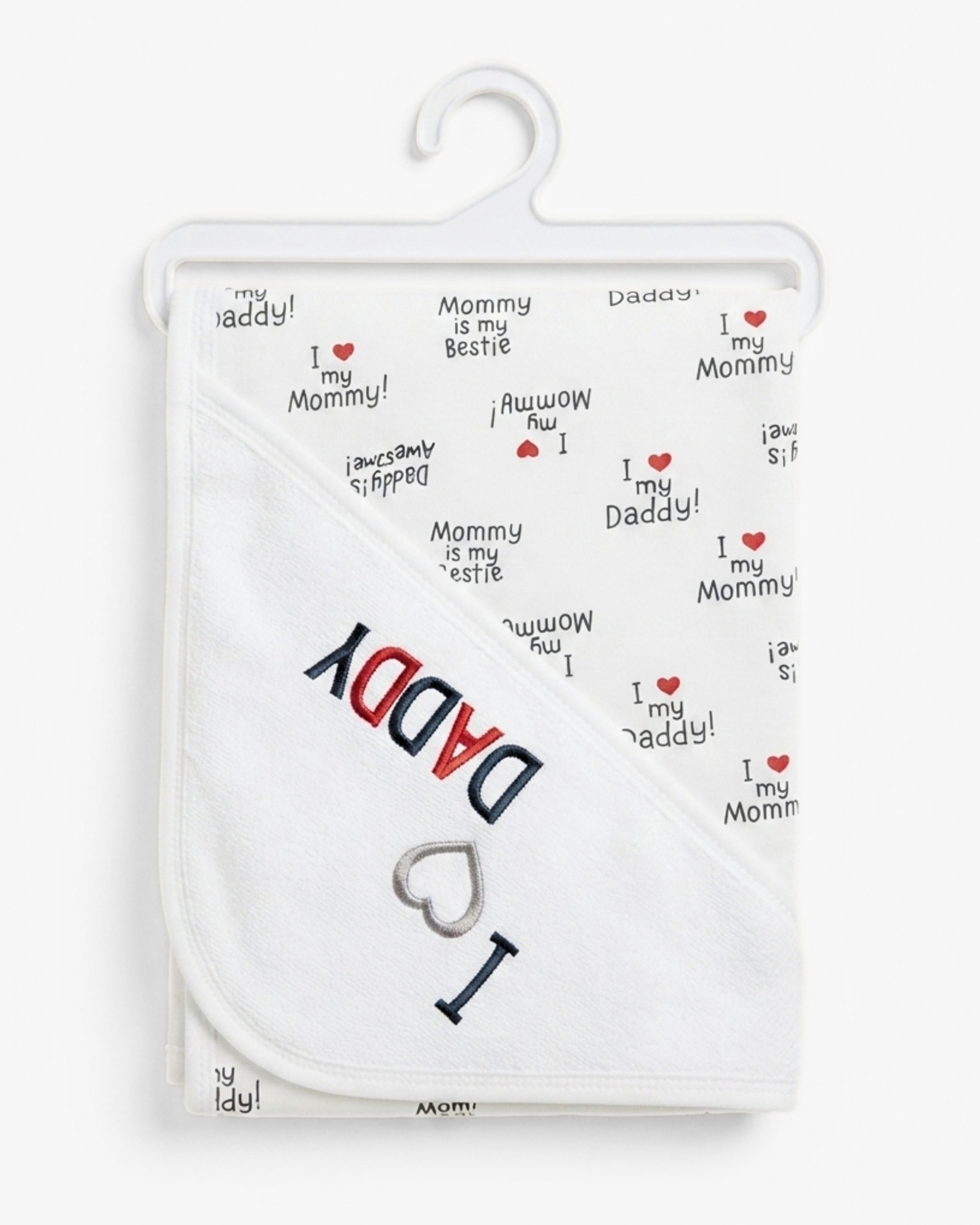 Baby Hooded Blanket - Baby Wrap - Interlock Cotton Baby Blanket - I love Daddy