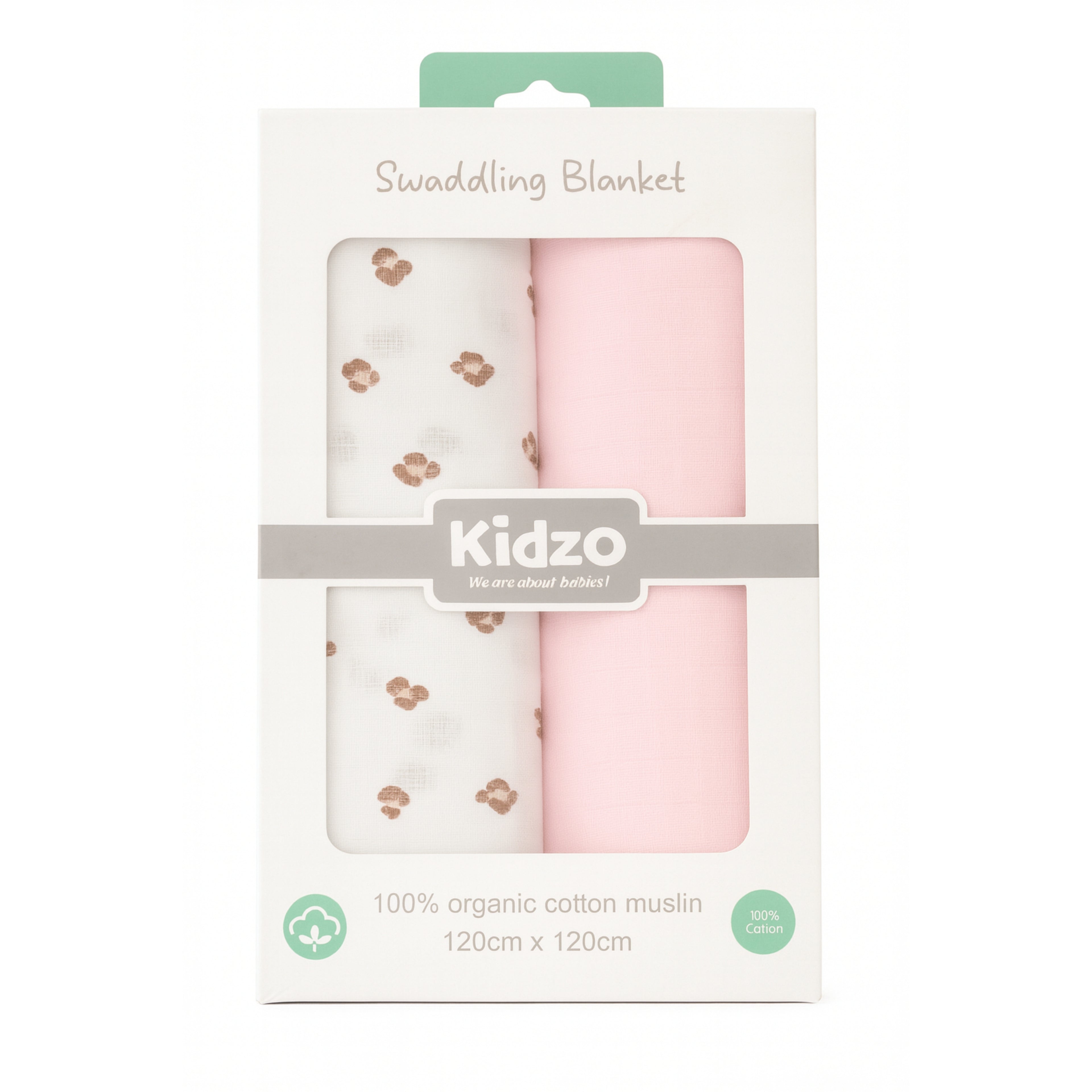 2-Piece Baby Swaddling Blanket Set - Muslin Swaddle Blanket (Blush Meadow)